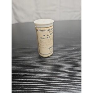 Vintage  Empty Pill Glass Bottle, Pharmacy/Druggist